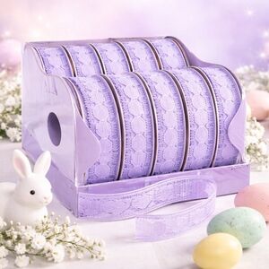 OFFRAY RIBBON 12 ROLLS Petite LACE LAVENDER Purple 7/16 in X 36YDS Nylon Trim